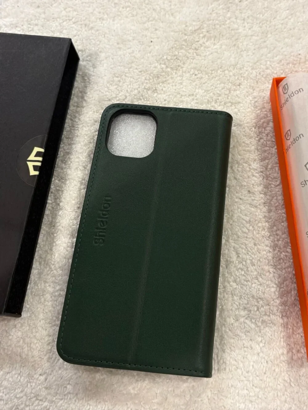 Shieldon Genuine Leather Wallet Case for iPhone 11 Pro Max Green